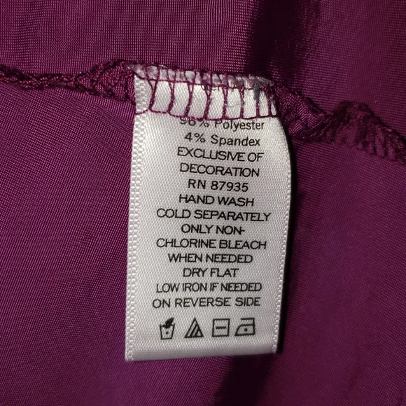 Susan Graver Purple Floral Scoop Neck 3/4 Sleeve Blouse Large - Picture 7 of 9